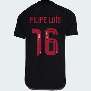 Nova Camisa Flamengo 3 Filipe Luís 16 Torcedor 2023 / 2024