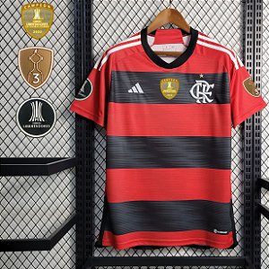 Nova Camisa Flamengo 1 Com Patch Libertadores Torcedor Masculina 2023 / 2024