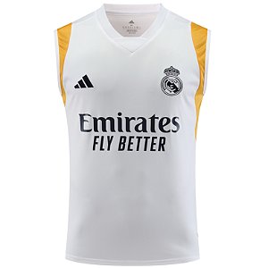 Nova Regata Real Madrid Branca Treino Torcedor Masculina 2023 / 2024
