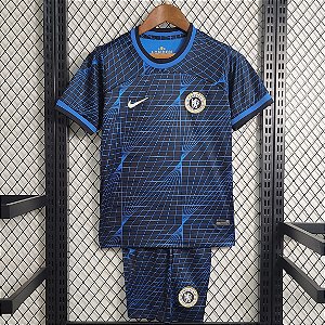 Novo Kit Infantil Chelsea 2 Camisa e Short  2023 / 2024