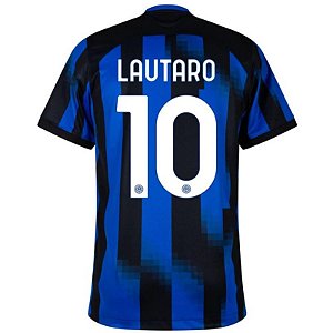 Nova Camisa Inter De Milão 1 Lautaro 10 Torcedor 2023 / 2024