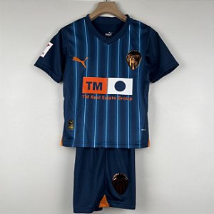 Kit Infantil Valencia 2 Azul Camisa e Short  2023 / 2024