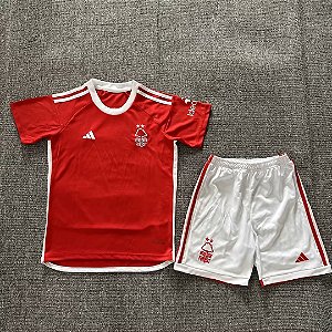 Novo Kit Infantil Nottingham Forest 1 Camisa e Short  2023 / 2024