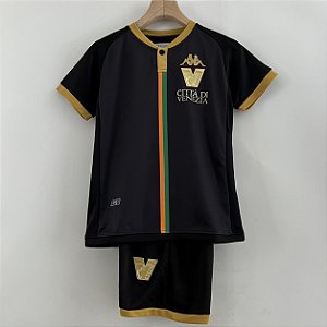 Novo Kit Infantil Venezia 1 Preto Camisa e Short  2023 / 2024