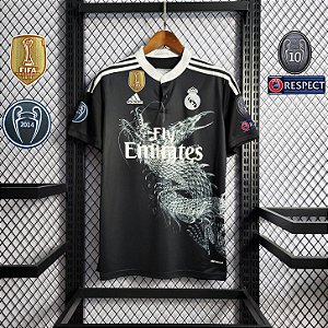 Camisa Real Madrid 2 Retrô Com Patchs 2014