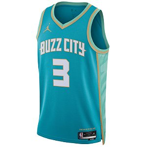 Nova Regata Basquete NBA Charlotte Hornets Rozier lll Edição Jogador Silk 2023 / 2024