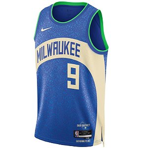Nova Regata Basquete NBA Milwaukee Bucks Portis Jr 9 Edição Jogador Silk 2023 / 2024