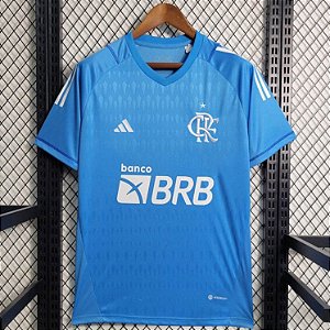 Nova Camisa Flamengo Goleiro Azul Torcedor Masculina 2023 / 2024