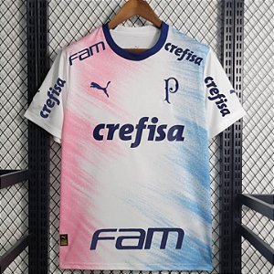 Nova Camisa Palmeiras Goleiro Outubro Rosa E Novembro Azul Todos Patrocínios Torcedor Masculina 2023 / 2024