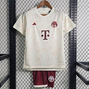 Novo Kit Infantil Bayern de Munique 3 Camisa e Short  2023 / 2024