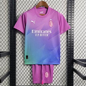 Novo Kit Infantil Milan 3 Camisa e Short  2023 / 2024