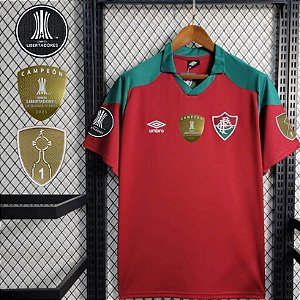 Nova Camisa Fluminense Treino Grená Com Patch Libertadores Torcedor Masculina 2023 / 2024