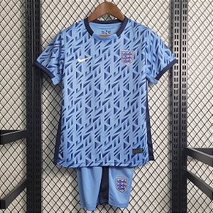 Novo Kit Infantil Inglaterra Azul Camisa e Short  2023 / 2024