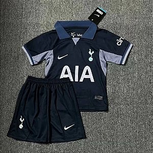 Novo Kit Infantil Tottenham 2 Azul Camisa e Short  2023 / 2024