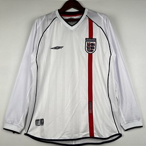Camisa Manga Comprida Inglaterra 1 Retrô 2002