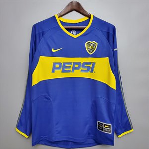 Camisa Manga Comprida Boca Juniors 1 Retrô 2003 / 2004