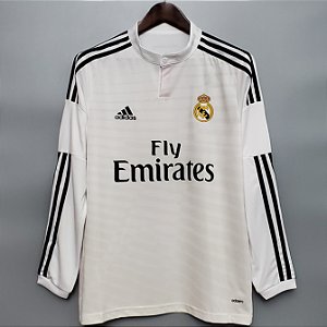 Camisa Manga Comprida Real Madrid 1 Retrô 2014 / 2015
