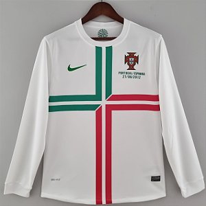 Camisa Manga Comprida Portugal Branca Retrô 2012