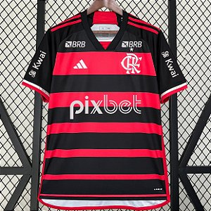Nova Camisa Flamengo 1 Com Todos Patrocínios Torcedor Masculina 2024 / 2025