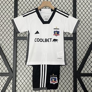 Novo Kit Infantil Colo Colo 1 Branco Camisa e Short 2024 / 2025