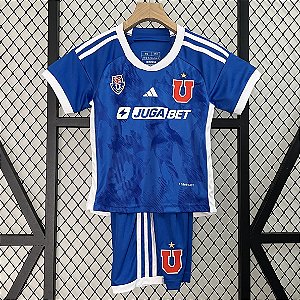 Novo Kit Infantil Universidade Do Chile 1 Camisa e Short 2024 / 2025