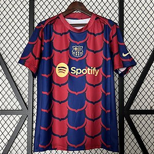 Nova Camisa Barcelona Pré-Jogo Torcedor Masculina 2024 /2025