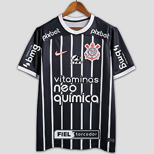 Nova Camisa Corinthians 2 Com Todos Patrocínios Torcedor Masculina 2023 / 2024