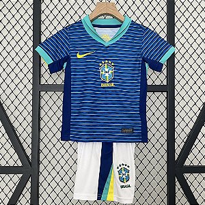 Novo Kit Infantil Brasil 2 Copa America Camisa e Short 2024