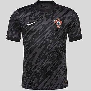 Nova Camisa Portugal Goleiro Preta Eurocopa Torcedor Masculina 2024