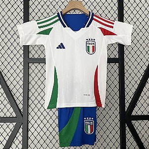 Novo Kit Infantil Itália 2 Branco Camisa e Short 2024