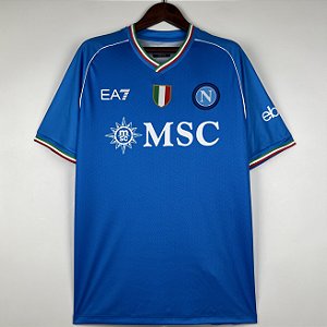 Camisa Napoli 1 Azul Torcedor Masculina 2023 / 2024