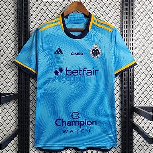 Nova Camisa Cruzeiro 3 Com Todos Patrocínios Torcedor Masculina 2023 / 2024