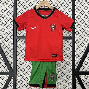 Novo Kit Infantil Portugal 1 Camisa e Short 2024