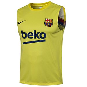 Regata Barcelona Treino Amarela Torcedor Masculina 2021 / 2022