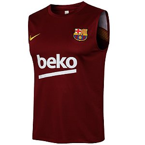 Regata Barcelona Treino Vinho Torcedor Masculina 2021 / 2022