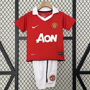 Kit Infantil Manchester United 1 Retrô Camisa e Short 2010 / 2011