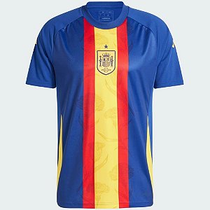 Nova Camisa Espanha Pré-Match Eurocopa Torcedor Masculina 2024