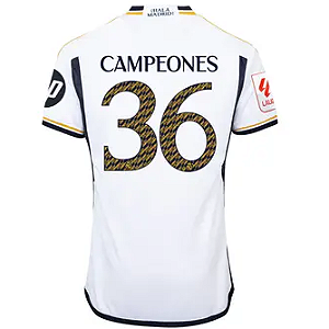Nova Camisa Real Madrid 1 36º Campeão Da La Liga Torcedor Masculina 2023 / 2024