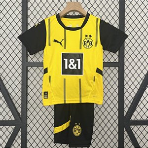 Novo Kit Infantil Borussia Dortmund 1 Camisa e Short  2024 / 2025