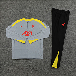 Novo Conjunto Liverpool Treino Cinza E Preto 2024 / 2025