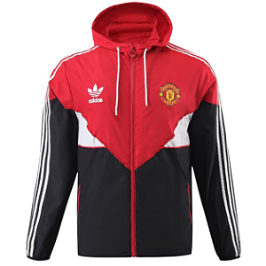 Novo Casaco Corta Vento Manchester United Vermelho E Preto 2024 / 2025