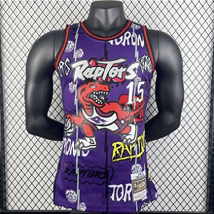 Nova Regata Basquete NBA Edição Especial Toronto Raptors Carter 15 Edição Jogador Silk