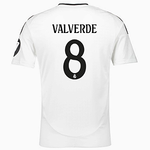 Nova Camisa Real Madrid 1 Valverde 8 Torcedor 2024 / 2025