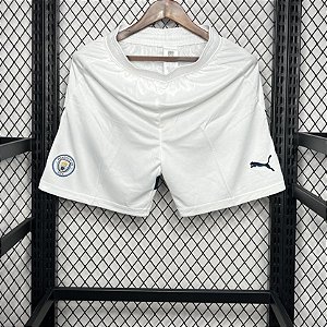 Novo Short Manchester City 1 Branco Masculino 2024 / 2025