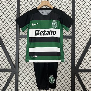 Novo Kit Infantil Sporting 1 Camisa e Short  2024 / 2025