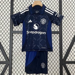 Novo Kit Infantil Manchester United 2 Camisa e Short 2024 / 2025