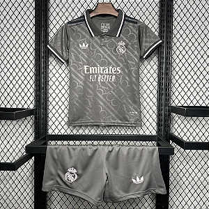 Novo Kit Infantil Real Madrid 3 Camisa e Short 2024 / 2025