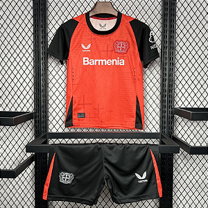 Novo Kit Infantil Bayer Leverkusen 1 Camisa e Short 2024 / 2025