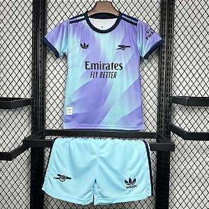 Novo Kit Infantil Arsenal 3 Camisa e Short  2024 / 2025