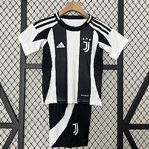 Novo Kit Infantil Juventus 1 Camisa e Short  2024 / 2025